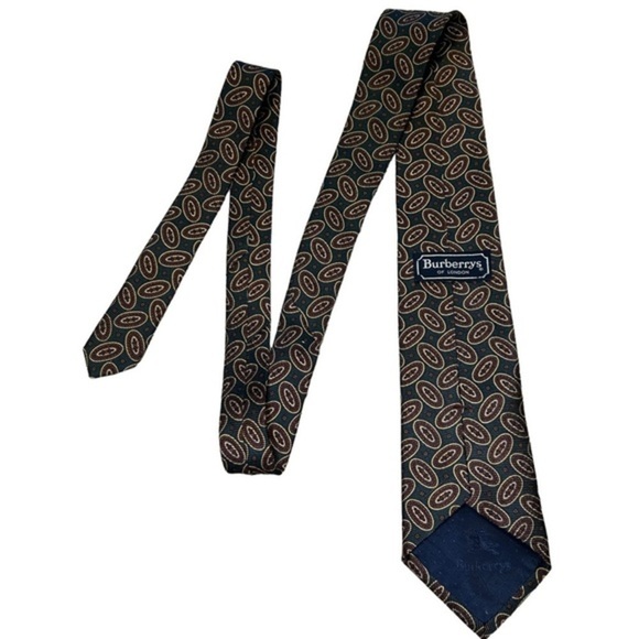 VINTAGE BURBERRYS OF LONDON MENS 100% PURE SILK NECK TIE - Picture 4 of 6